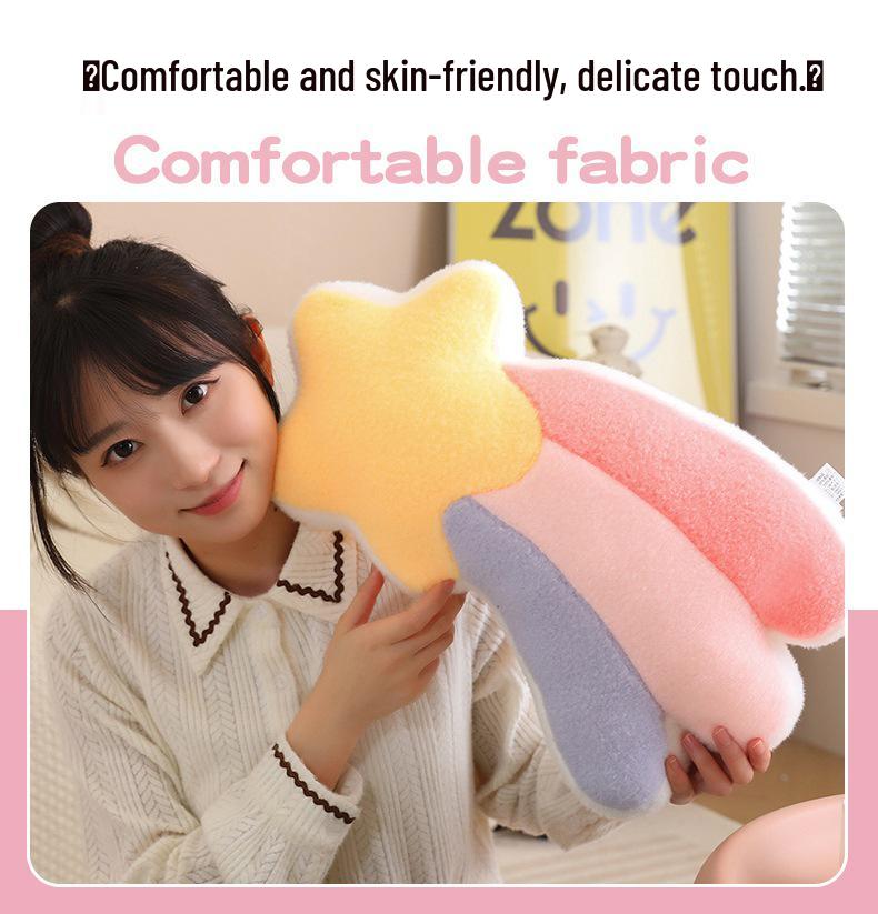 Colecția de perne de pluș Curcubeu Nordic: Ornamente Stea, Lună, Floare, Meteor, Coroană și Perna