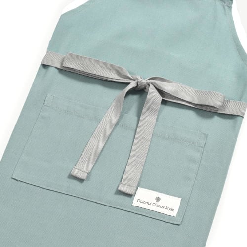 Colorful Candy Style Children's Apron (130-160cm) In Solid Color and Turquoise, Boys' Triangle Scarf Set, Easy To Put On and Take Off, Elementary Scho