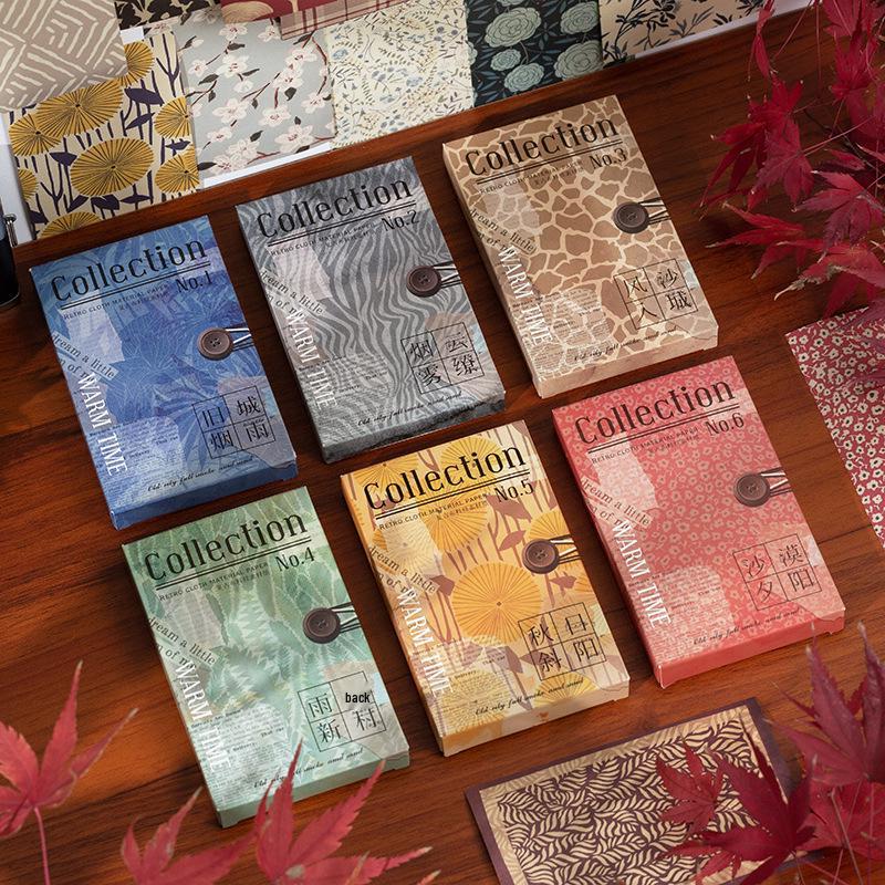 Retro Floral Cloth Pattern Paper for DIY Decoration and Collage