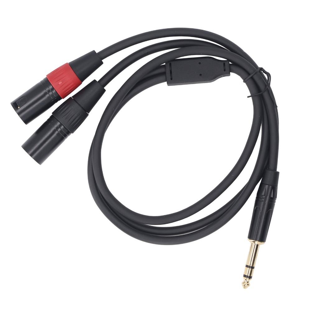 TRS 1/4 Inch To Dual XLR Male 6.35mm Stereo Breakout Cable Y Splitter Cable  Audio Connection