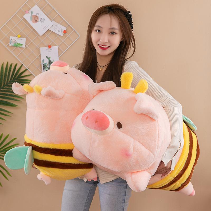 Bee pig doll plush toy girl sleeping on the bed doll girlfriend birthday gift grab machine doll