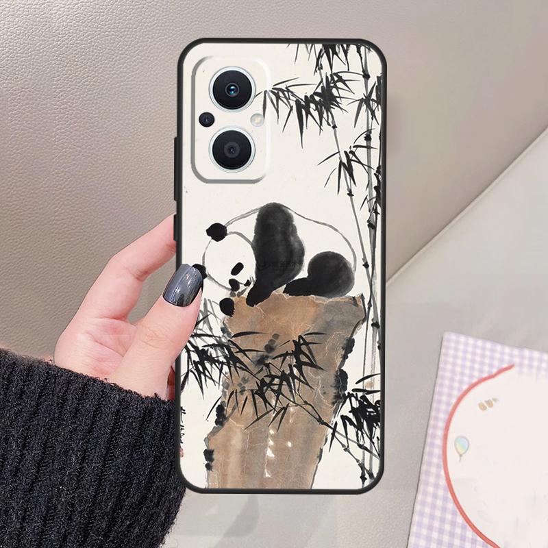 Chinese Bear Panda Funda For OPPO Reno 13 11 12 14 Pro 13F 14F 12F 11F 7 8 Lite OPPO Find X5 X6 X8 X9 Pro Case