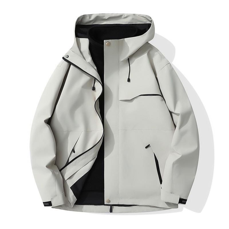 Men Women 3-in-1 Waterproof Windproof Hiking Jacket With Removable Inner Layer Outdoor Shell Coat