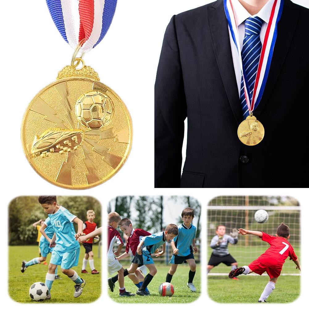 Futbol Madalyaları Altın Gümüş Bronz Ödül Madalyaları 2 İnç Metal Kazanan Madalyaları Boyun Kurdelesi ile Spor Madalyaları Parti Hediyeleri için