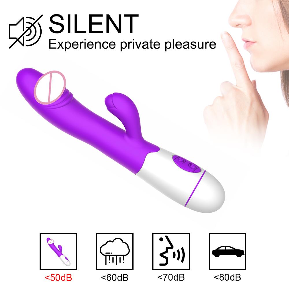 Vibrator pentru iepure, reîncărcabil, cu 30 de viteze, din silicon pentru adulți, clitoris, clitoris, jucărie sexuală, punct G, cu dublu motor, pentru femei și femei.