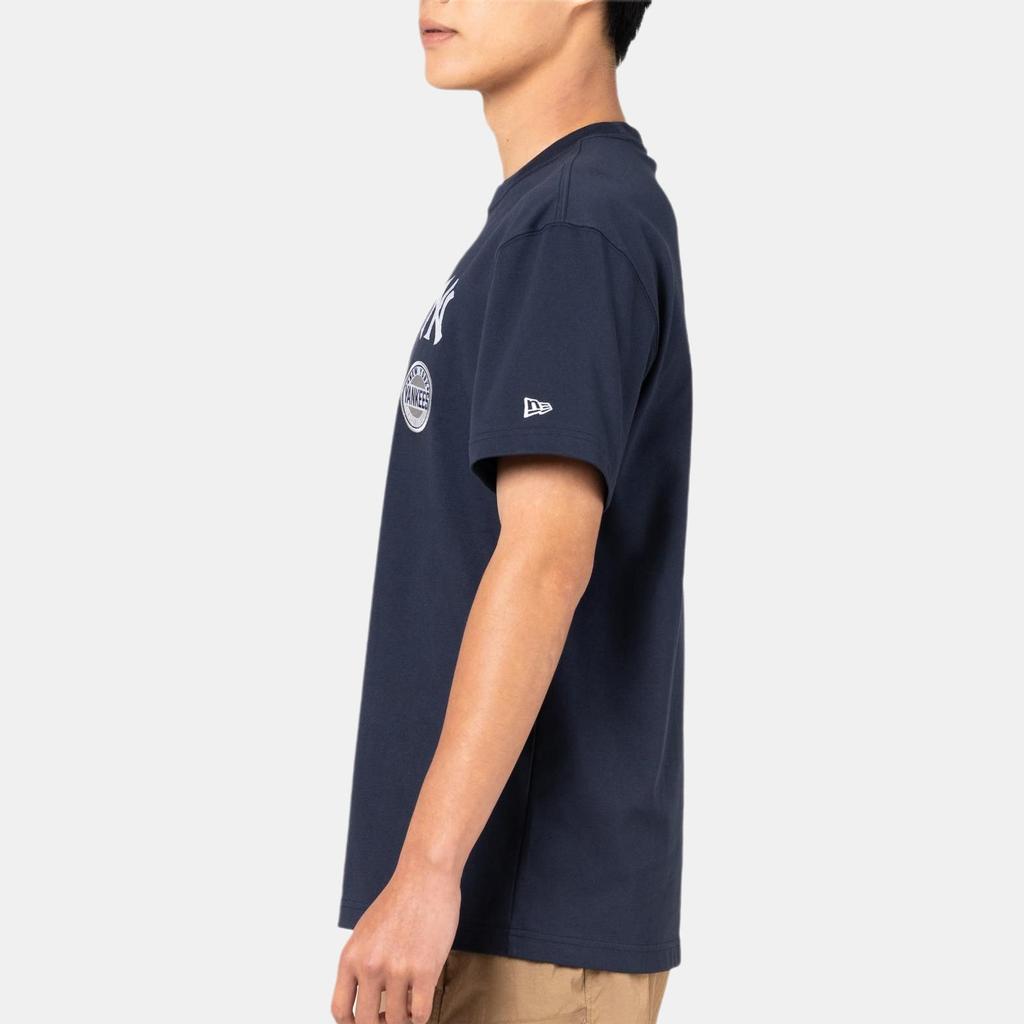 New Era MLB Logo Embroidered Round Neck Summer American Short Sleeve T-Shirt Unisex Tops Navy-Blue 14326577