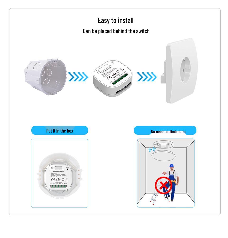 Smart Tuya Zigbee Wireless Light Switch, Self-Powered Kinetic Energy Remote with App Control