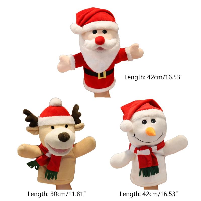 Weihnachts-Handpuppe Weihnachtsmann Plüschtier Niedlicher Lustiger Elch Schneemann Party Feiertag Festival Geburtstagsgeschenk für Kinder