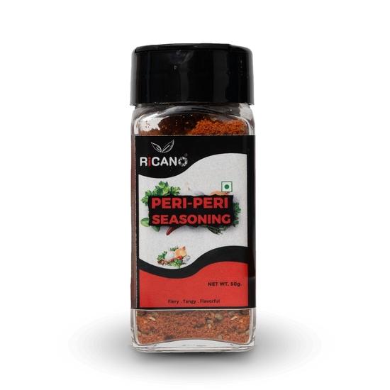 Ricano Peri Peri Powder 50g | Piri Piri | Exotic Spice Mix  | Perfect for Fries, Chicken, Popcorn, Sweet Corn, Makhana, Papad (50g, Pack of 1)