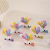 5Pcs Furry Big Eyed Doll Headwear Plush Cartoon Duckbill Clip Hair Clip Dopamine Colorful Hairpin For Women Girl Hair Accessory
