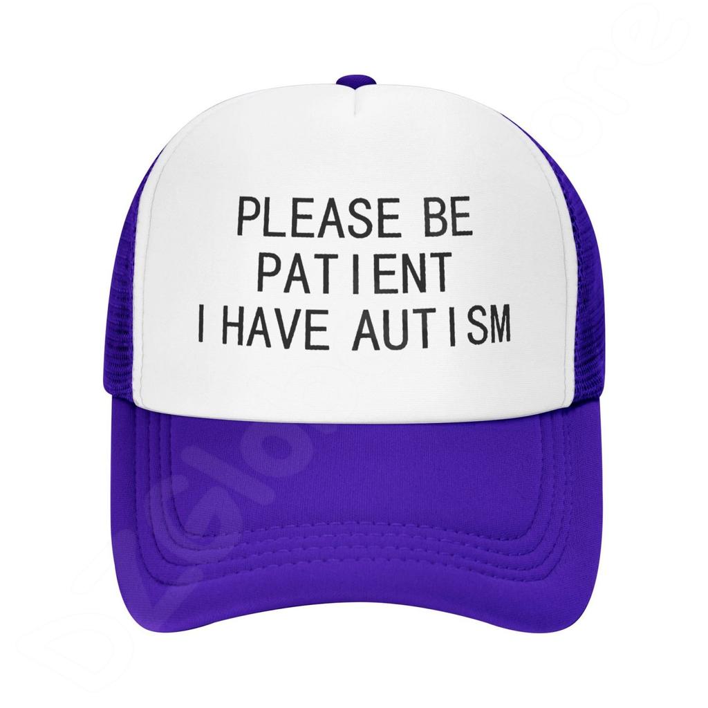 Please Be Patient I Have Autism Letter Casual Washed Cotton Baseball Cap Men Solid Denim Dad Hat Visor Outdoor Trucker Caps
