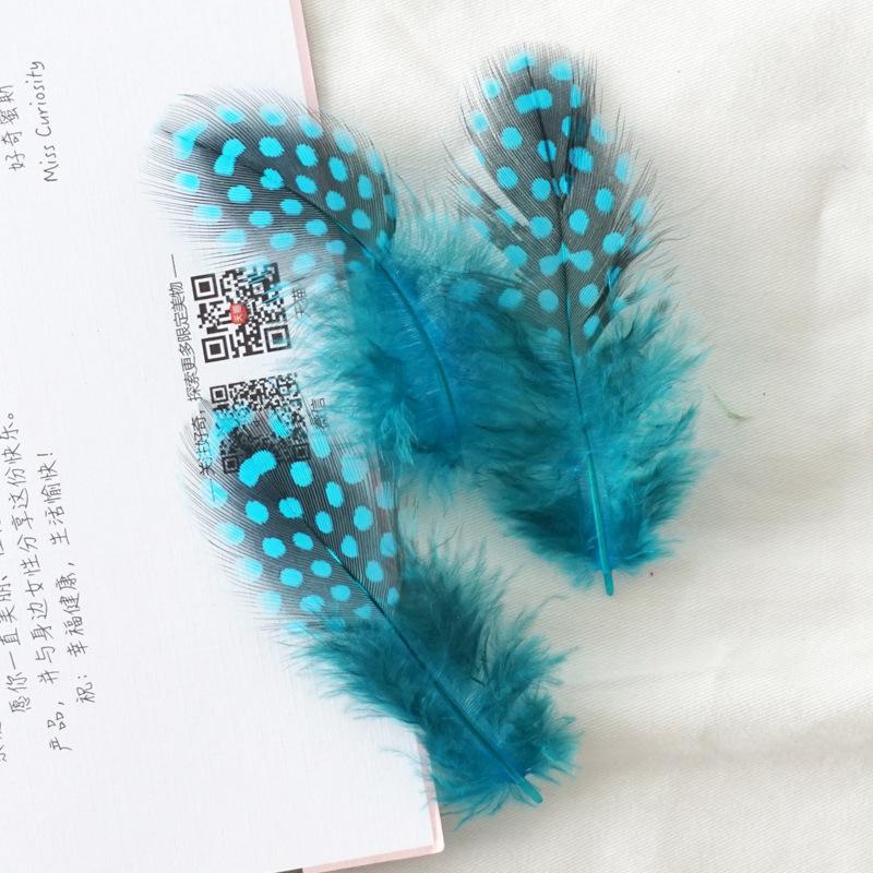 50Pcs Pearl Chicken Feather Polka Dots Feather Cat Teaser Stick Accessories Colored Polka Dots Pheasant Hair Handmade Decorative Material