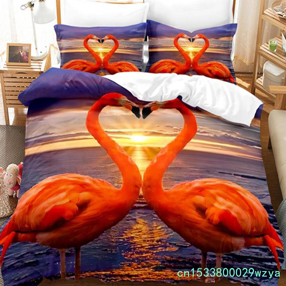 Swan Rose Queen Bedding Set Duvet Cover Set Bedding Digital Printing Bed Linen King Size Duvet Cover Set Bedding Set