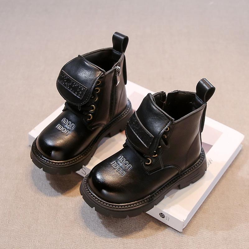 

Baby Girls Autumn/Winter New Thick Sole Kids Fashion Boots Soft Round Toe Casual Zipper School Students BootsSize26-36 35