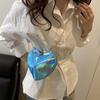 Niche Design Laser Glossy Love Shape Messenger Bag Spring and Summer Popular Chain Shoulder Bag Women