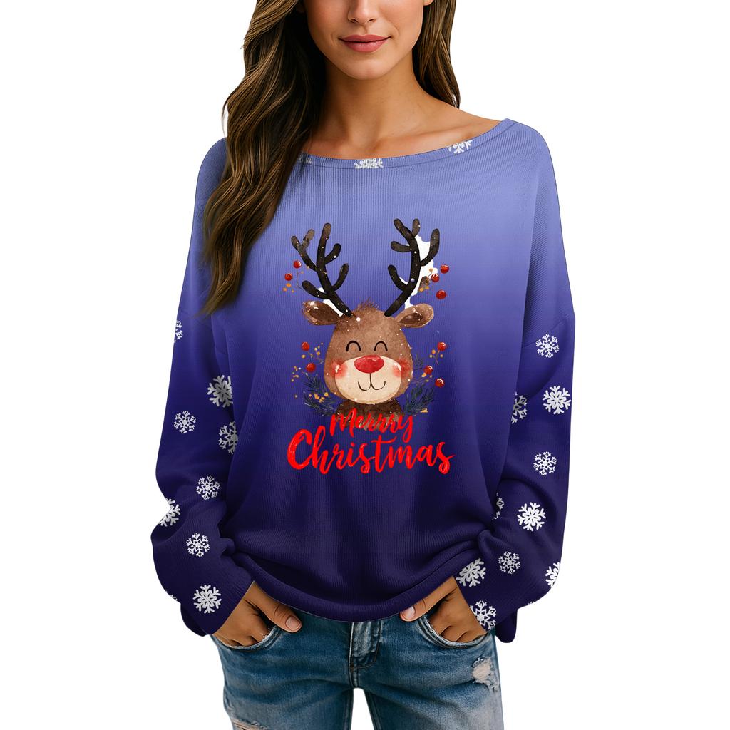 Womens Fall Sweaters Long Sleeve Print Tops Pullover Sweaters Loose Dressy Casual Basic Clothes