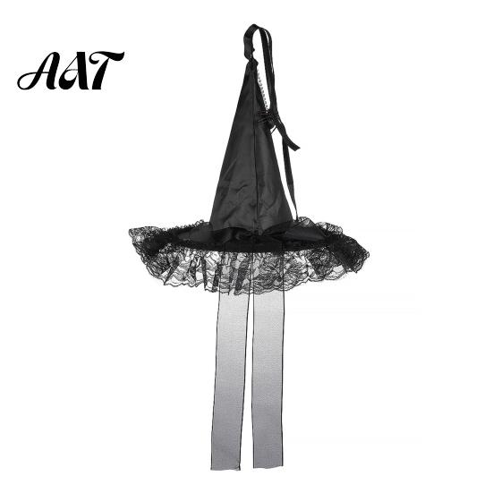 Spooky Party Streamers Halloween Witch Hat Hanging Decor, Spider Web Ribbon Prop for Party, Dark Wizard Costume Accessory Masquerade Decorations