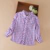 Camicia a quadri da bambina con manica lunga a volant Top casual 100% cotone Primavera Autunno Abbigliamento quotidiano Moda bambini 2025