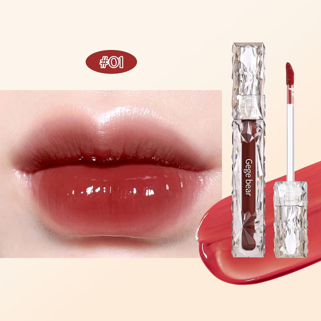 Lynlyulinger Lip Gloss - Mirror-like Shine, Highly Moisturizing, Plumping, Translucent, Non-sticky, Shimmery, Adds a Healthy Flush of Color, 6ml,