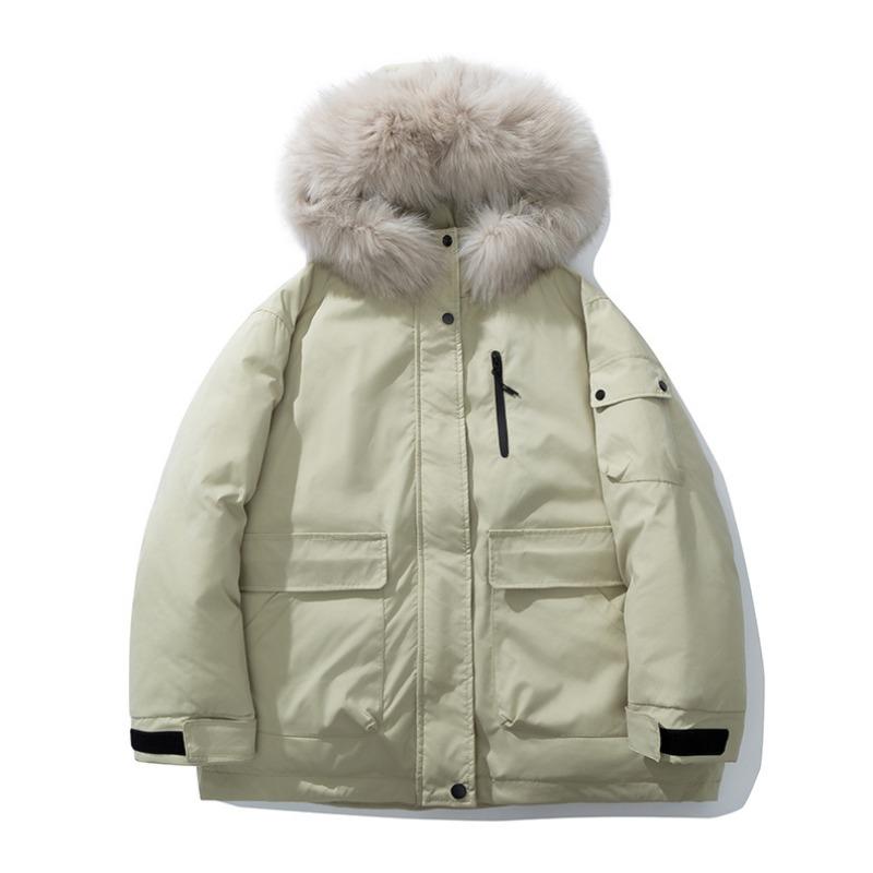 Tooling down cotton cotton jacket women's winter new short hooded big fur collar outdoor pie overcome coat