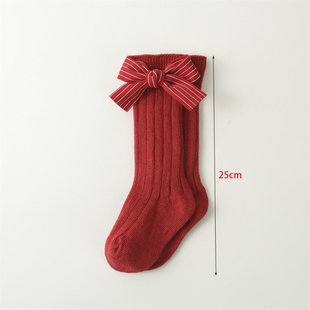 Bowknot Toddler Hosiery Casual Bow Middle Tube Socks New Red Socks Children
