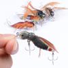 1Pcs Ant Minnow Fishing Lures Bait Hooks 3.2cm/4.5g Feather Fake Bait Hard Fishing Rattle Bead 3D Eye