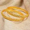 African Gold Color Shiny Bangles for Women Girls Dubai Circle  Bride Wedding Bracelet Ethiopian Jewelry
