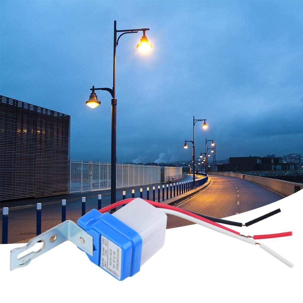 Automatic Light Sensor Light Control Switch, AC 12V24V110V Compatible, 2200W, for Street Lights, Garden Lights, Parking Lots, Parks, Energy-Saving