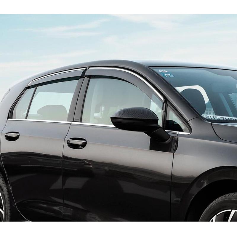 Car Body Plastic Window Glass Wind Visor Rain/Sun Guard Vent Frame Parts 4PCs For VW Volkswagen Golf8 Golf 8