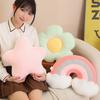 Natural Plush Pillow Stuffed Soft Shooting Star Heart Flower Rainbow Cloud Moon Crown Decor Sofa Chair Cushion Kids Gift