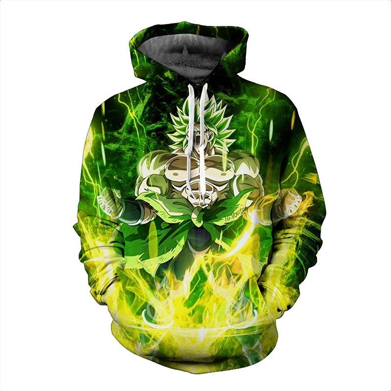 3D Super Anime Super Saiyan BROLI Bedrukte Heren Mode Lange Mouwen Hoodie Dragon Z Pullover Sweatshirt