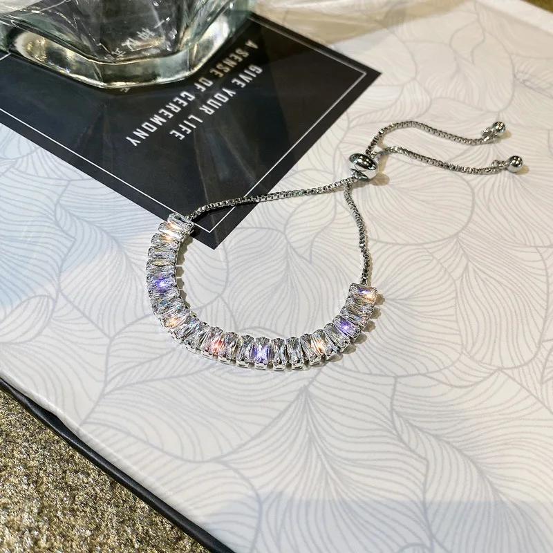 Luxurious Colorful Crystal Chain Bracelet For Women Personalized Daily Accessory Party Jewelry Birthday Anniversary Gift