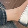 925 Sterling Silver Sweet Tassel Zircon Anklet for Women Korean Exquisite Elegant Summer Foot Accessories Gift