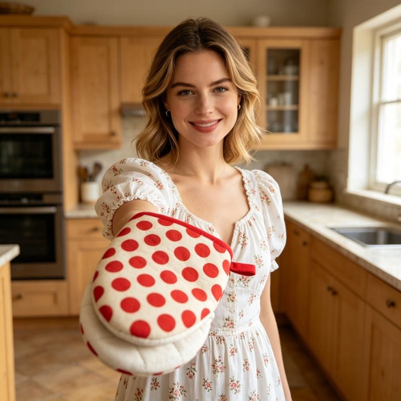 Cotton Oven Glove Single Kitchen Hand Cover for Hot Dishes, Baking Trays, Warm Bowls, Daily Reheating, and Home Use