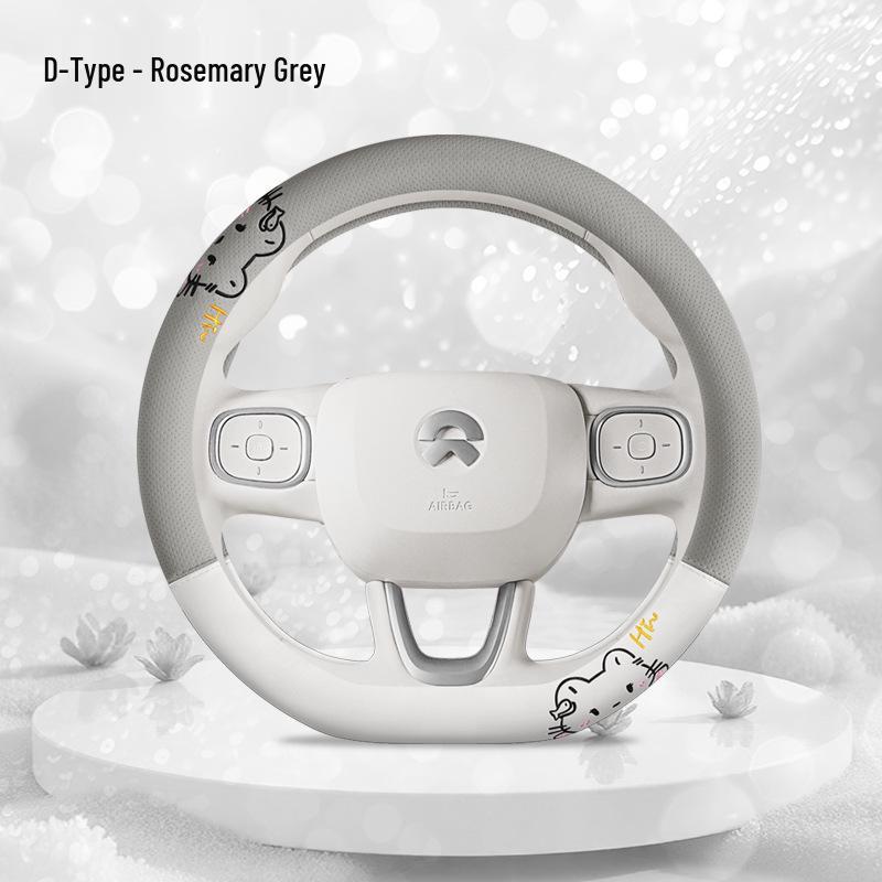 High-end Perforated Leather Steering Wheel Cover, Universal Fit, Breathable, Anti-Slip, Sweat-Absorbing for All Seasons
