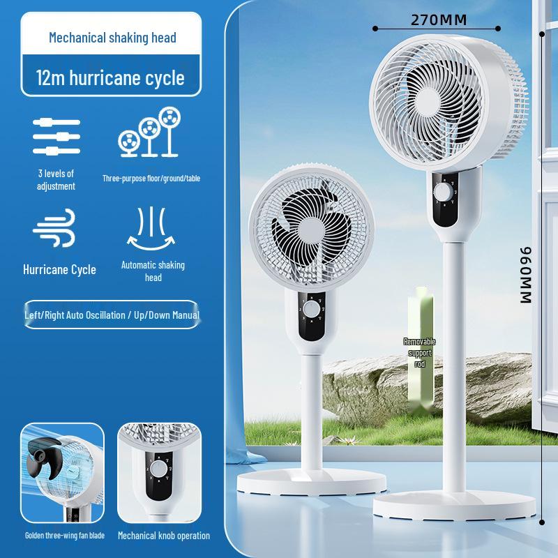 Smart Remote-Controlled Oscillating Electric Fan: Low Noise Floor & Table Air Circulation Fan