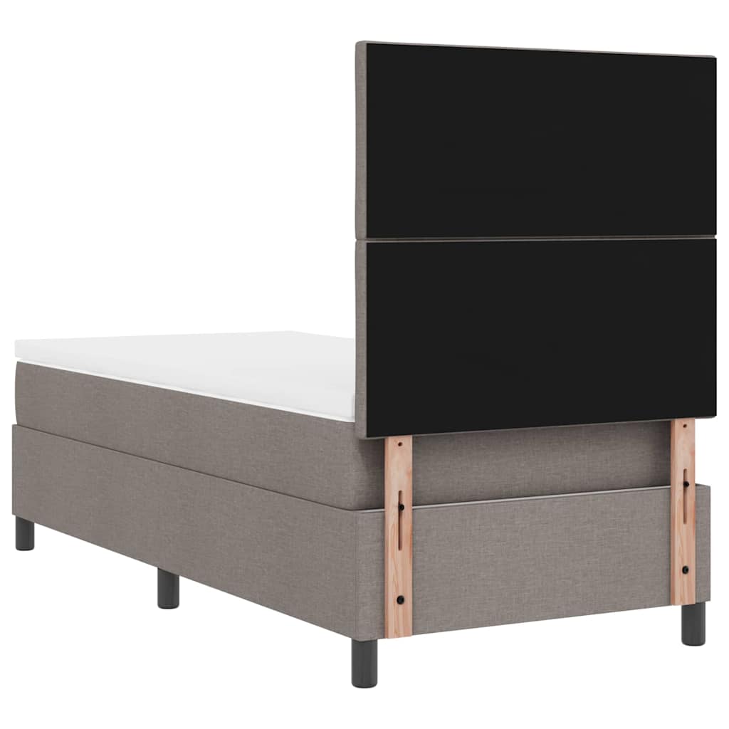 Box Spring Bed with Headboard Taupe 100 x 200 cm Fabric