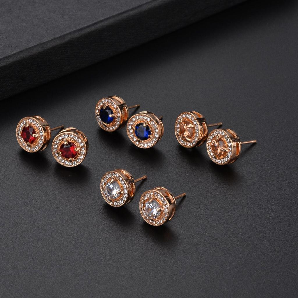 European and American Fashion Rhinestone Crystal Zirconia Stud Earrings