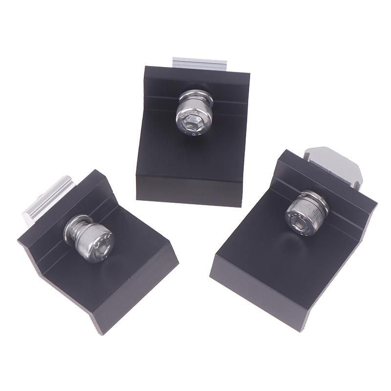 10Pcs Solar Panel Mounting Fixing Clamp Adjustable Bracket End & Mid Clamp Pv Panel Clip For Solar Panel Pv Install Accessories