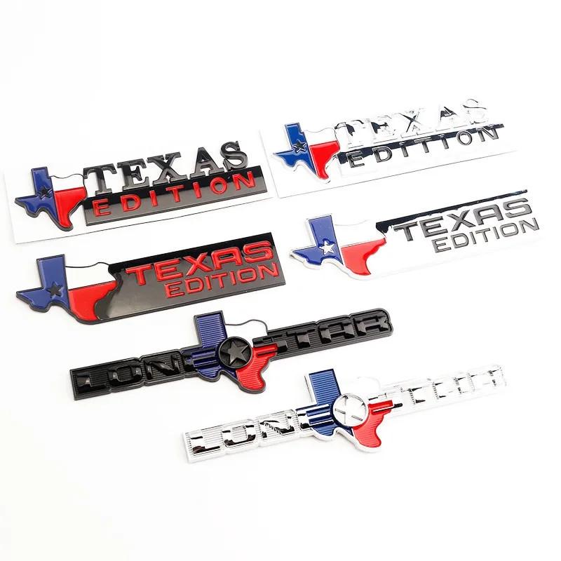 1Pcs 3D ABS Texas Edition Lone Star Car Rear Trunk Emblem Badge For Chevrolet Silverado GMC Sierra Sticker Decal Accessories GU8