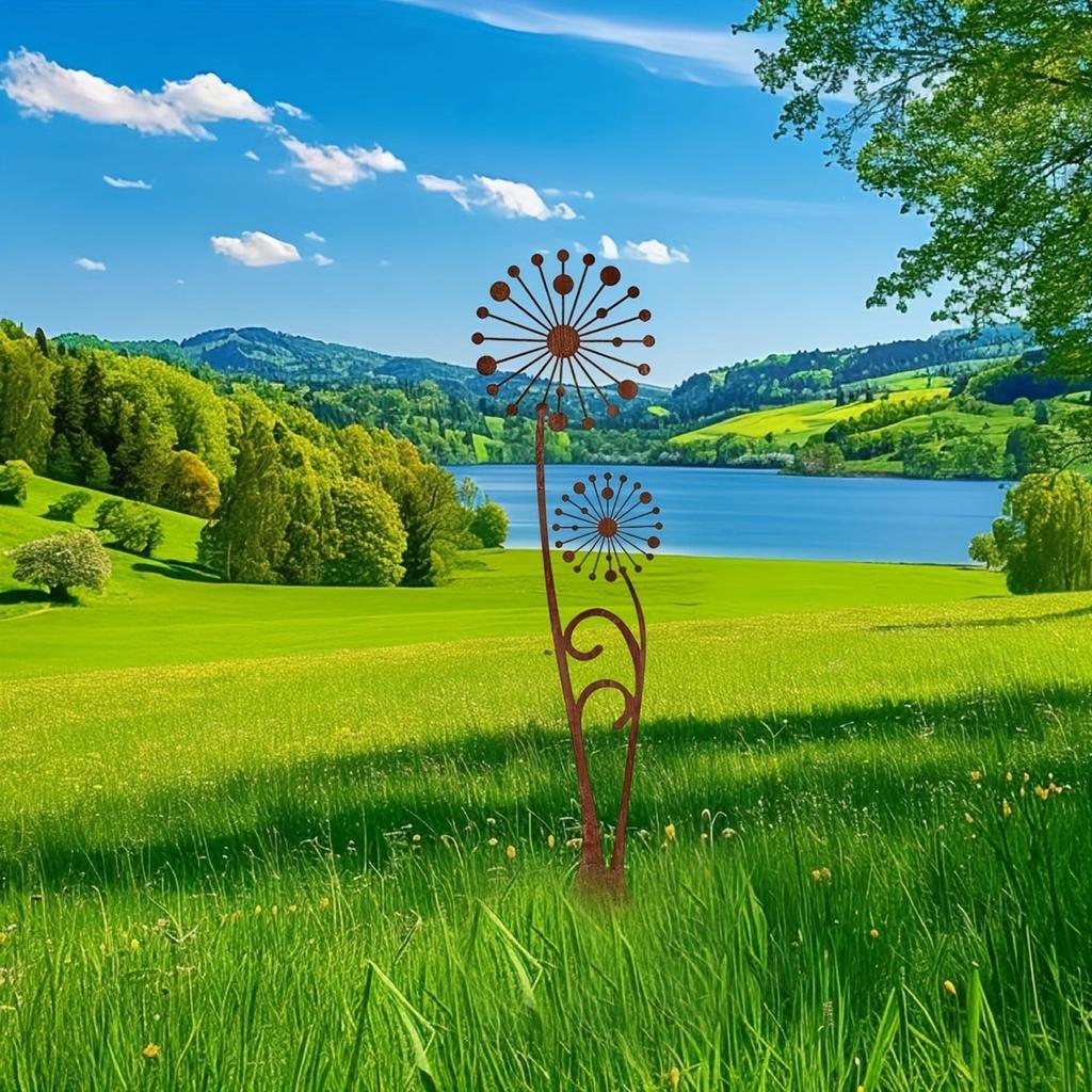 Flower Shaped Metal Patio Pillar Classic Style Natural