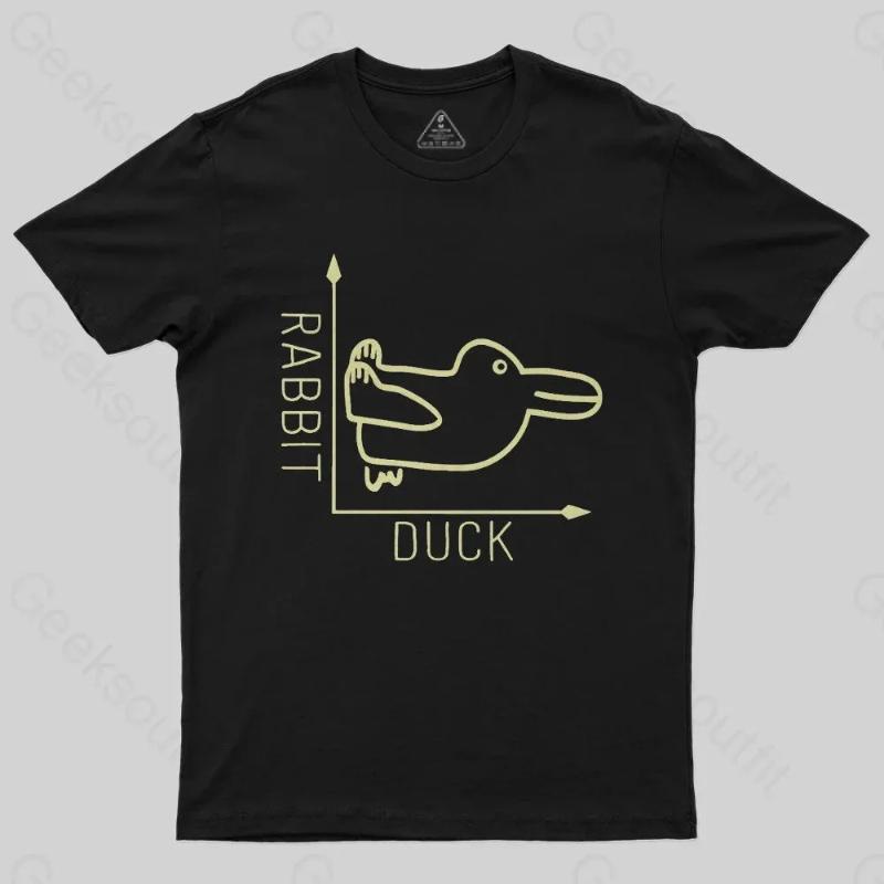 Rabbit or Duck Funny Geek T-Shirt New Spring/Summer Arrivals Regular Fit Casual Streetwear S разноцветный