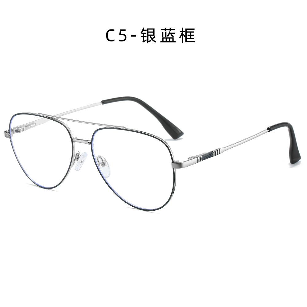 Blue Light Men's Glasses Corrective Myopia Blocking Timeless Spectacle Metal Classic Alloy Nearsighted Aviator Spectacle Eyewear Eyeglass Frame