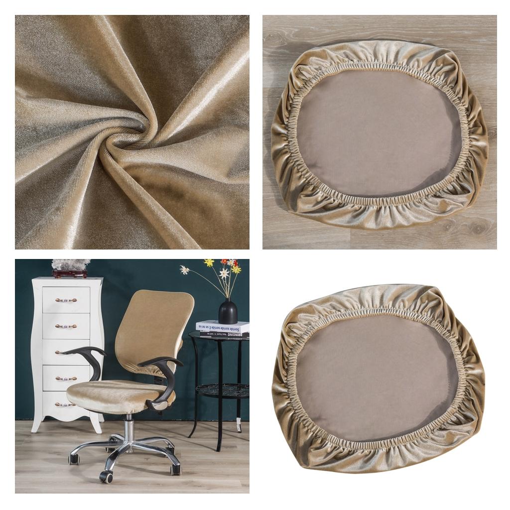 Stretch Velvet Covers Universal Stool Wedding Rome Decor Khaki
