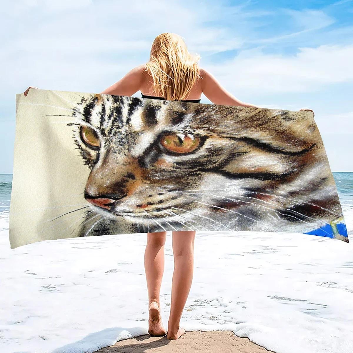 

Cat Beach Towel for Women, Microfiber Picnic Bath Pool Yoga Towel, Soft Cute Quick Dry and Sand Proof Beach Towels for Cat Lover W40*H60(CM)