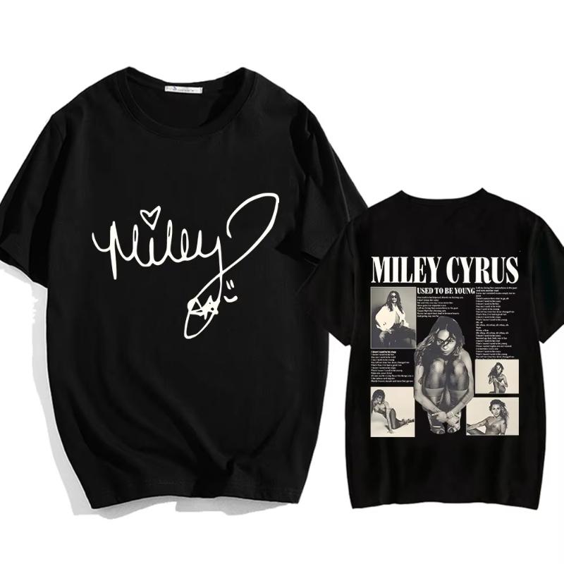 

Singer Miley Cyrus T-shirt Cotton Graphic Printing Tee-shirt Short Sleeve Summer O-neck Tshirts Casual Women Men Funny Tees Tops 5XL різнокольоровий