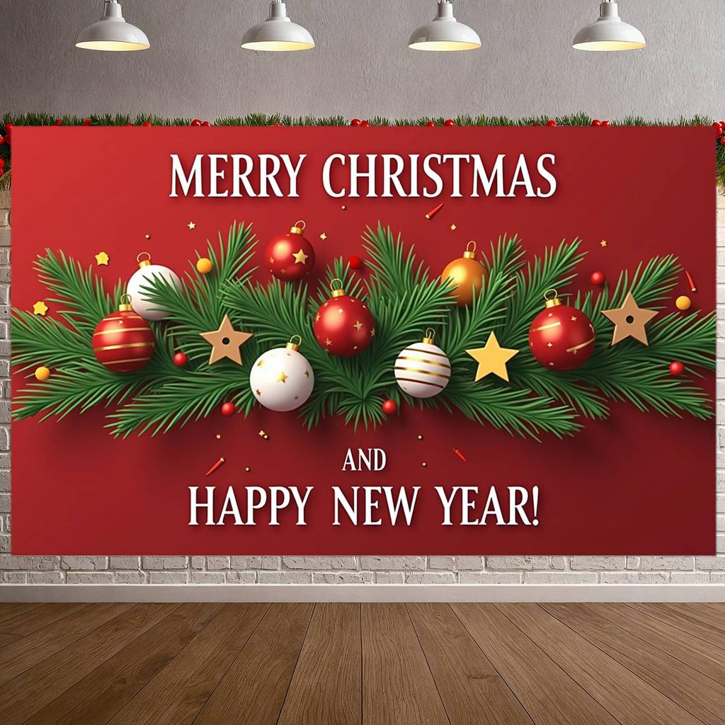 New Year Decoration Banner Festive Design Xmas Banner Happy New Year Banner Star Decorations For Indoor Decor Festive Gathering