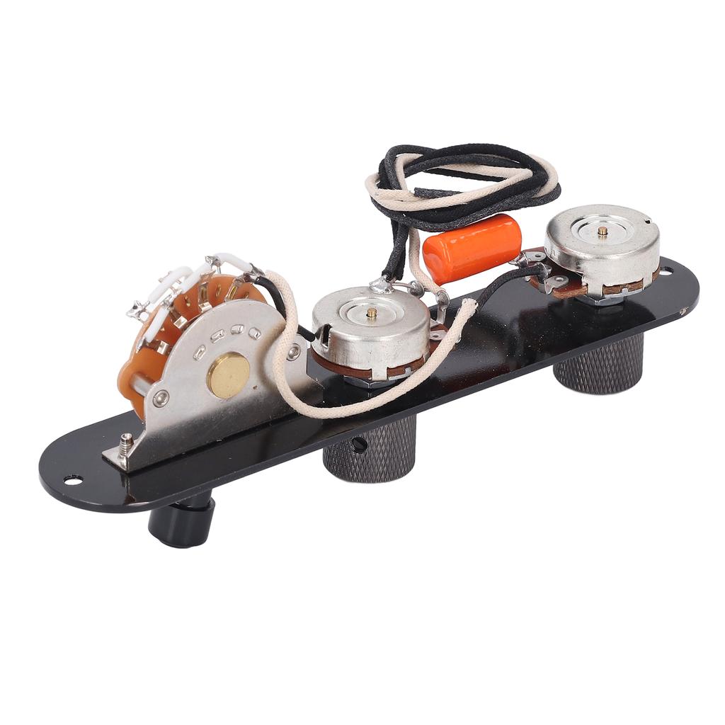 Loaded Guitar Control Plate Prewired 3 Way Blade Switch for Telecaster Electric Guitar Parts Black