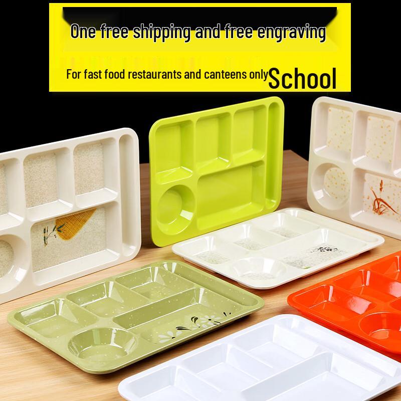SMVP Melamine 6-Compartment Square Canteen Tray