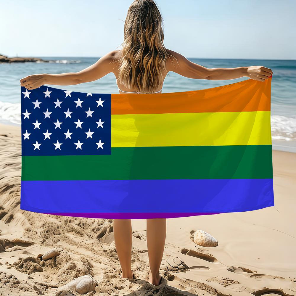 

Cool LGBT Pride Month Raninbow Gay Towel Beach Towel Oversized Quick Dry Towel Absorbent Soft Swim BeachTowels for Men Women W30*H60(CM)